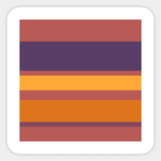 A capital collection of Grape, Deep Ruby, Giant'S Club, Cocoa Brown and Yellow Orange stripes. Sticker